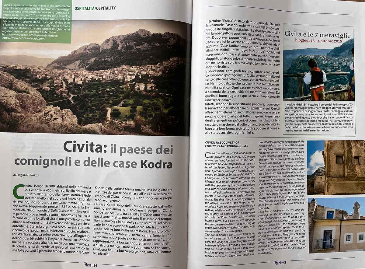 Il mio articolo su Civita pubblicato sul magazine Mediterraneo e dintorni nel 2018